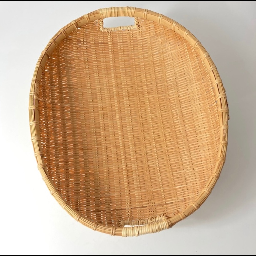 Vintage Handwoven Oval Basket Storage Tray Bowl 🧺
